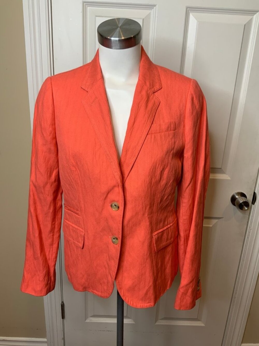 J Crew Coral Pink Schoolboy Blazer, Size 8